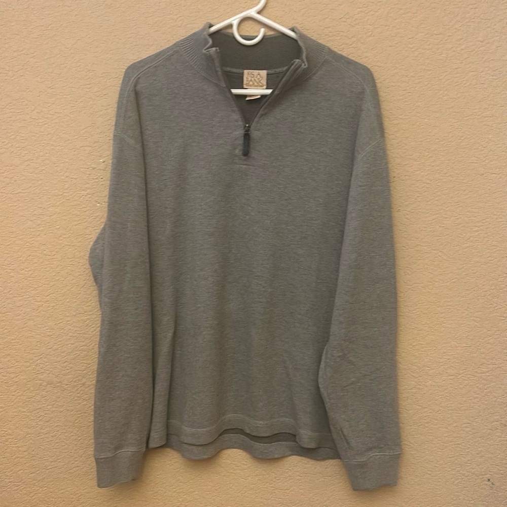 Men’s JOS A Bank Grey 3/4 Zip-Up Sweater